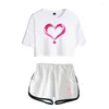 Women's Tracksuits Twice Short Pants Women T Shirt Set World Tour Sportsuits Kpop Summer Sexy Tops Tee Middle Waist Shorts