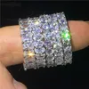 Eheringe Großhandel Band Versprechen Ring 925 Sterling Silber Diamant CZ Verlobung für Frauen Männer Finger Party Schmuck 230609