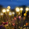 Dekoracje ogrodowe LED LED światło na zewnątrz wodoodporne światło słoneczne Lights Lights Lights Firefly Lawn Decor 230609