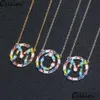 Hänge halsband mode colorf 26 bokstav initial halsband regnbåge kristallsten för kvinnor personliga mödrar dag smycken gåvor d dh0a5