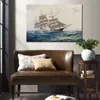 Voile Marine toile Art vers des Horizons lointains navire triomphant Frank Vining Smith peinture à la main paysage marin décor à la maison