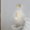 Applique TEMAR Moderne Cuivre Noir Chevet Lumière LED Simplement Créatif En Laiton Pour La Maison Salon Chambre