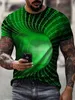 New Men's T shirt Tee Graphic Optical Illusion 3D Round Neck Green Blue Purple Pink Yellow 3D Print Plus Size Daily Short Sleeve Clothing Apparel Basic
