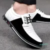 Projektant trendów skórzane buty dla mężczyzn Business Casual Dress Shoe Up Formal Party Men Buty komfortowe ślub w całości mecz