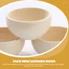 Dinnerware Sets 4 Pcs Kids Cutlery DIY Wood Embellishments Tiny Bowls Children Toys Wooden Crafts Kidult Unfinished Mini Small