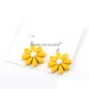 Dangle Chandelier Daisy Flower Acrylic Earrings Big Drop Earring Fashion Trendy Sweet Cute Jewel Girl Girl Dhkzy Dhkzy