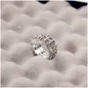 Cluster Ringe Mode Reihen Colorf Kristall Strass Einstellbar Funkelnd Glänzend 3 Elastische Ring Für Frauen Braut Hochzeit Schmuck Drop Dhdzq