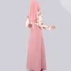 Abbigliamento etnico Moda femminile Abaya Turco Islamico Ruffle Pieghe Hijab Abito Stampa floreale Donna Abito Musulmane Kaftan Musulmano Lungo