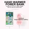 Gratis anpassad logotyp Handvärmare kraftbanker 5200mAh Mini laddningsbara värmepaket USB Telefonladdare Pocket Cartoon Electric Winter Heat Case