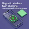 Gratis anpassad logotyp bärbar magnetisk trådlös laddning 5000mAh Power Banks för iPhone 13 12 Pro Max Magsafing Induktion Fast Charges Batteriladdare