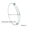 Bangle Adjustable Stainless Steel Wire Bracelets Wholesale Diy Jewelry Accessory With Expandable Charm For Usa Market Drop Delivery Dha1N