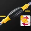 Novo universal carro amarelo manual portátil bomba de combustível sifão transfer hand primer para gás gasolina gasolina diesel líquido airbag único