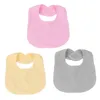 Hair Accessories Soft Cotton Bib Double Layer Pure Colour Baby Dribble Cloth With Snap Fastener For Infant Feeding