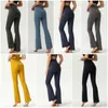 Yoga Women Mini Flared Pant Tight Fitness Bell Bottoms Alta elasticità Pantaloni sportivi da ginnastica Wunder Train Allenamento nudo Pantaloni lunghi Vestito sexy