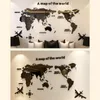 Switch Stickers World Map Wall 3D Akryl Three Dimensional Mirror Bedroom Office Bakgrund Dekoration 230609