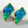 Boucles d'oreilles à tige 2023 à la mode Ins femmes perle alliage métal exagérer résine accessoires chanceux herbe Bohe lumière luxe niche bijoux cadeaux