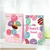 Sacs d'emballage Donuts Dessert Fête Bonbons Sac Cadeau Gâteau D'anniversaire Huile De Cuisson Brun Papier Bag22X12X8Cm Drop Delivery Ots7W