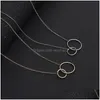 Подвесные ожерелья с двойным кружком Ветром Шарм Простой модный аксессуар с номером 8 подарком для женщин бросить ювелирные украшения Dho5d