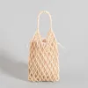 Evening Bags Fashion Hollow Beading Women Handbags Designer Wooden Shoulder Casual Fishnet Summer Beach Small Tote Bag Bali Purses 2023