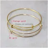 Bangle Wholesale 10Pcs/Lot Usa Fashion Diy Expandable Adjustable Bracelets For Women Men 50Mm 65Mm Size Wire Bracelet Drop Delivery J Dhtsz