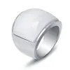 Bagues pour hommes en acier inoxydable en acier inoxydable carré rouge blanc opale bague en pierre pour hommes Gentlmen Boss bijoux cadeau de fête yw184CH1135