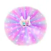 Novidade Jogos LED Brilhante Luz Unicórnio Tutu Vestidos Crianças Unicórnio Festa de Aniversário Meninas Dança Minissaia Traje Cosplay Decoração Vestido de Princesa 230609