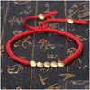 Charm Armbanden Handgemaakte Tibetaanse Koper Kraal Lucky Touw Armband Voor Vrouwen Mannen Wax Draad Paar Sieraden Geschenken Drop Levering Dhr1N