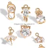 أزياء أخرى Zircon Zircon Star Dancing Girl Owl Flip Flowers Flowers Flowsffish forms for Jewelry DIY necklace drop delive dh4ip