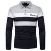 Polo da uomo Polo da uomo Manica lunga Colore a contrasto Abbigliamento Four Seasons Streetwear Moda casual Top 230609