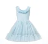 Vestidos para meninas Varejo Bebê Meninas Verão Bonito Vestido de Malha Azul Princesa Crianças Doces Vestidos Férias 2-6 T 230609