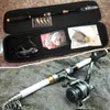 Rod Reel Combo Sougayilang Telescopic Fishing Bag Full Set 1.8M 3.3M Action M and Folding Handle Spinning Pesca 230609