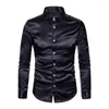 Men's Casual Shirts Men Long Sleeve Button Turn-down Collar Formal Shirt Wedding Work Party Smart Tops High Quality Clothing 2023