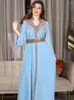 Roupas étnicas Eid Dubai Muslim Party Dress Women Abaya Gola Diamante Abayas Kaftan Robe Elegante Vestidos Turquia Vestido 2023