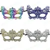 Spetsdansfestmask halloween props sexiga snören mask venetian maskerad dekorationer halv ansiktsmask kvinna lady krona masker