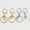 Silver/guld större hummerlås Ton Key Chains Nyckelringar Runt Split Keychain Car Key Rings Blomma Metal Keychains