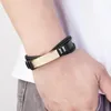 Charm-Armbänder 2023 Glänzender mehrfarbiger Edelstahl Einfache Mode Herrenarmband 3-lagiges 8-Kreuz-Lederband