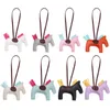 Dessin animé suspendu corde suspendu flux coton poinçonnage cuir PU accessoires suspendus créatif multicolore poney sac décoration suspendus accessoires