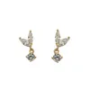 Stud Earrings Fashion Zircon Leaf Earring For Women Girls Christmas Party Elegant 2023 Jewelry Pendientes Eh125