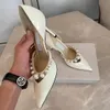 Summer Luxury Shoes Lady High Heel Party Wedding Shoes New Arrival Designer Heels Fashion Sexy Dress Shoes مدبب إصبع القدم الأسود أبيض 4 أنماط الحذاء الحذاء حجم 35-42