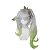 Hair pieces L email Synthetic Genshin Impact Game Nahida Cosplay With Ears Long Mixed Colored Heat Resistant 230609