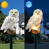 Trädgårdsdekorationer Solarlampa Owl Animal Lights Powered LED Light Outdoor Decoration Waterproof 230609