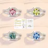 S925 Sterling Silver 1CT Moissanite Zircon Wedding Rings Kvinnor V-formade Square Bag Deluxe Tillverkare grossist