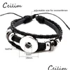 Catena Moda Mtilayer Bracciale in pelle nera Fit 5Mm Bottone in metallo Nodo regolabile Perline Fai da te Casual Snap Gioielli Regali Drop Delivery Dhyug