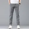 Men's Pants Male Dark Light Grey Black Casual 2023 Summer Youthful Vitality Lightweight Business Sweatpants Travel Mens Jersey Fabric