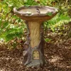 Decorações de jardim Jardim Raccoon Birdbath Polyresin Antique Resin Bird Bath Home Garden Yard Garden Decoration Retro Outdoor Yard Decor Fountains 230609