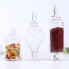 Lagringsflaskor Vintage Cylinder Glass Candy Jar Set Ornamental Belly Snack Organizer Canister Kitchen Glassware Sweetshop Tablewoy