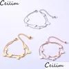 Catena Nuovo design semplice Bracciale con ciondoli in acciaio inossidabile 2 strati Collegamento in oro rosa Mini cuori Amante Moda Stile dolce per Drop Deliv Dhxzb