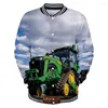 Hommes Vestes Nouveauté Tracteur Motif Voiture 3D Imprimer Baseball Veste Mode Enfants/Hommes/Femmes Sweats À Capuche Décontracté Cosplay À Capuche Vêtements