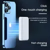 Free Customized LOGO 20000mAh Magnetic Power Banks Mini Portable Large Capacity Charger PD20W Wireless Fast Charge External Battery for iPhone