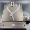 Bröllopsmycken set Silver Color Crystal Bridal Set örhängen Halsband Geometrisk elegant romantisk brudtärna 230609